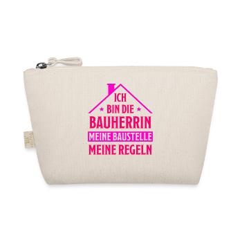 Bauherrin Geschenk Lustiger Spruch Hausbau Bauherr - Bio-Täschchen - Natur - Vorne