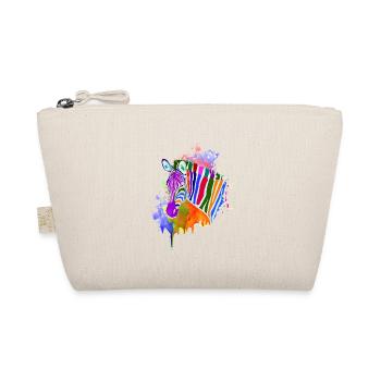Rainbow Zebra Shirt Colorful - Organic Pouch - nature - Front