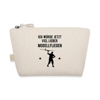 Modellflug Modellbauer Flugzeug Segler Geschenk - Bio-Täschchen - Natur - Vorne