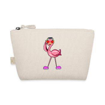 Flamingo Kopfhörer Musik - Bio-Täschchen - Natur - Vorne