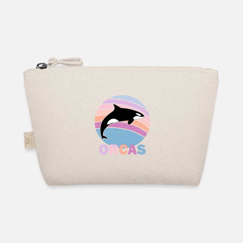 Orcas Vintage retromammaldolphinsblack und whiteca Bio-Täschchen