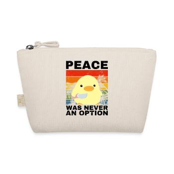 Peace Option Duck with Knife Meme Funny Saying - Organic Pouch - nature - Front