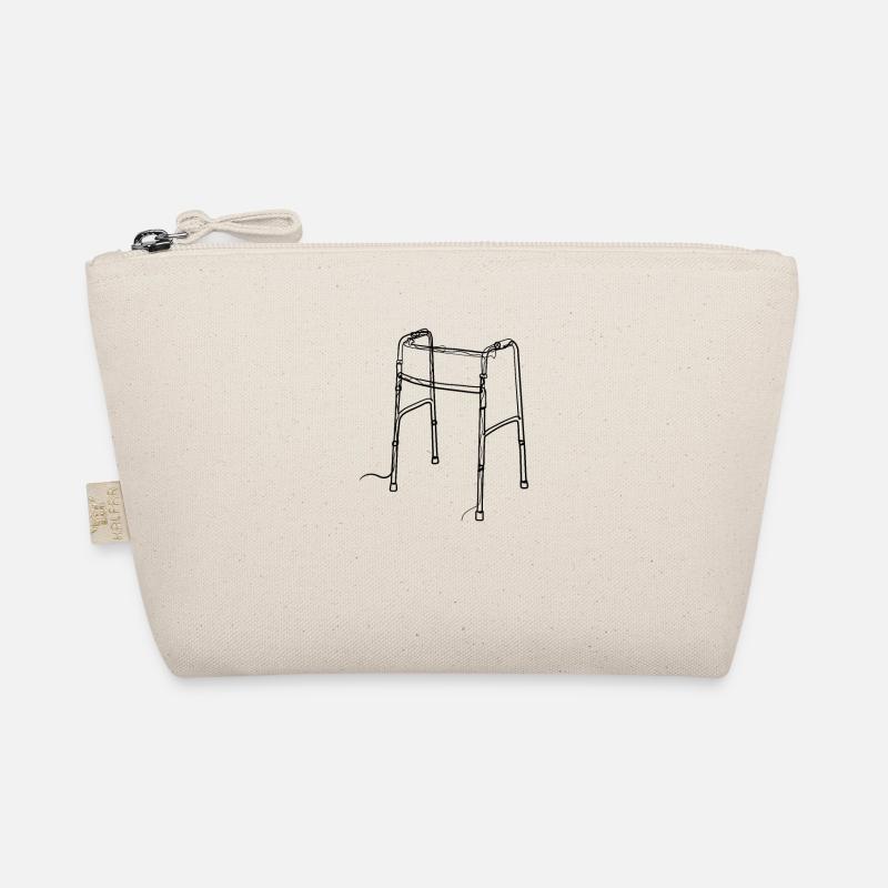 Walking aid pensioner - one line drawing Organic Pouch