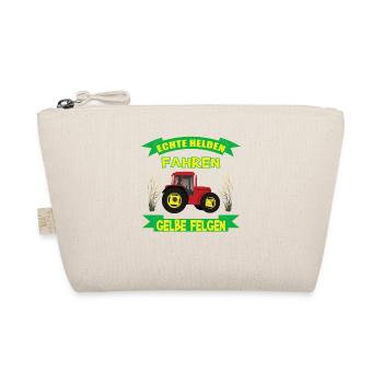 Landwirt Traktor Felgen Motiv mit Spruch - Bio-Täschchen - Natur - Vorne