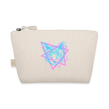 Psychedelic Rave Cat Abstract Vaporwave Gift - Organic Pouch - nature - Front