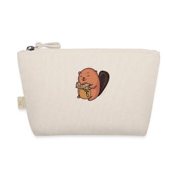 Beaver eats a tree trunk - Organic Pouch - nature - Front