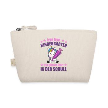 Einhorn Schule Einschulung Kindergarten Glitzer - Bio-Täschchen - Natur - Vorne