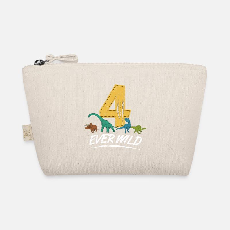 4 Ever Wild 4 Jahre Geburtstag Dino Geschenk Bio-Täschchen