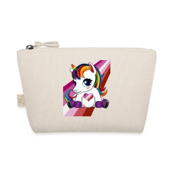Licorne avec coeur de drapeau lesbien - LESBIENNE LGBTQ - Trousse biologique - nature - Devant