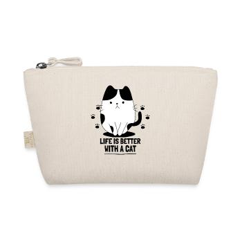 LIFE IS BETTER WITH A CAT - Organic Pouch - nature - Front
