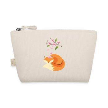 Japanese Cherry Blossom Flower Vintage Fox - Bio-Täschchen - Natur - Vorne