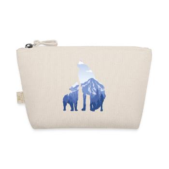 Wolf und Pup - Geschenk für Bergwolf Liebhaber - Bio-Täschchen - Natur - Vorne