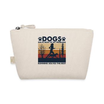 Dogs and Running Vintage Retro - Organic Pouch - nature - Front