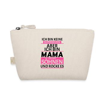 Superheldin Mama Zwei Söhne Spruch Geschenk - Bio-Täschchen - Natur - Vorne