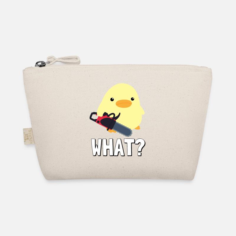 What? Duck with chainsaw meme chick gift idea Organic Pouch