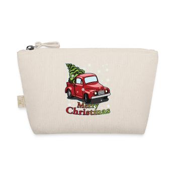 Rote Weihnachten LKW Weihnachtsbaum Vintage Weihnachten - Bio-Täschchen - Natur - Vorne