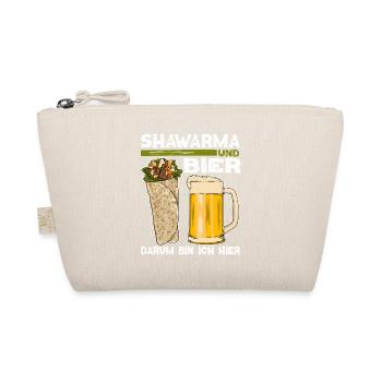 Shawarma und Bier Darum bin ich hier Design - Bio-Täschchen - Natur - Vorne