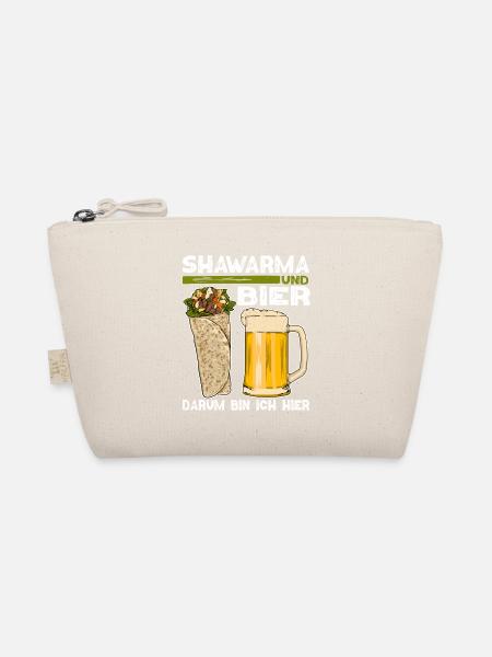 Shawarma und Bier Darum bin ich hier Design - Bio-Täschchen - Natur - Vorne