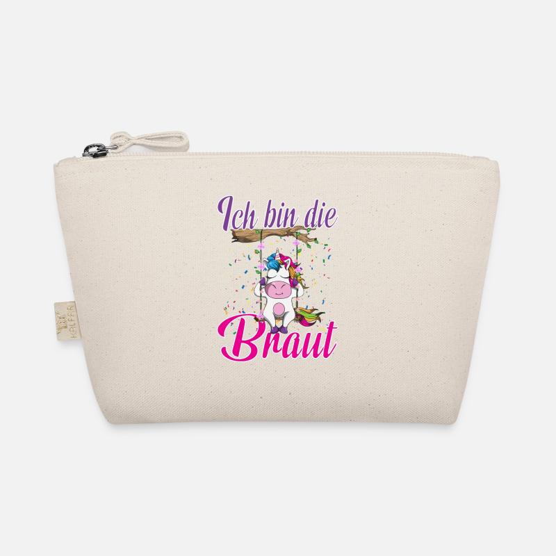 Ich bin die Braut Junggesellinnenabschied Einhorn - Bio-Täschchen - Natur