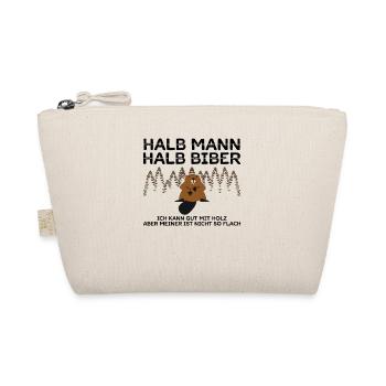 Halb Mann Halb Biber Aber Nicht So Flach Tischler - Bio-Täschchen - Natur - Vorne