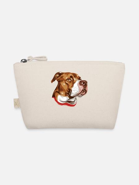 Pitbull Pit Bull Hund Haustier Hunde Dog - Bio-Täschchen - Natur - Vorne