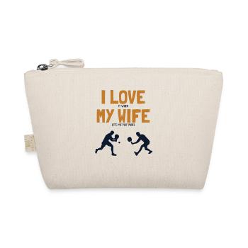 I love my Wife Padel Platform Tennis Paddleball - Organic Pouch - nature - Front