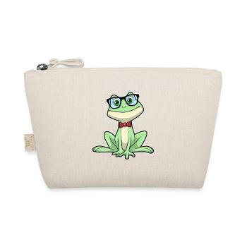 Frosch Nerd Buch Brille - Bio-Täschchen - Natur - Vorne