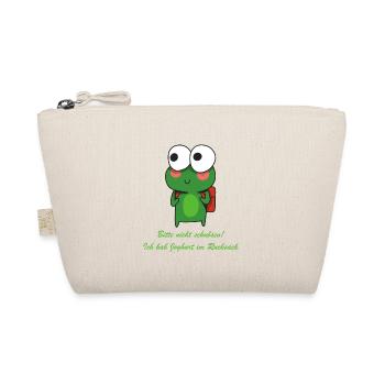 Joghurt im Rucksack Witziger Spruch mit Frosch - Bio-Täschchen - Natur - Vorne