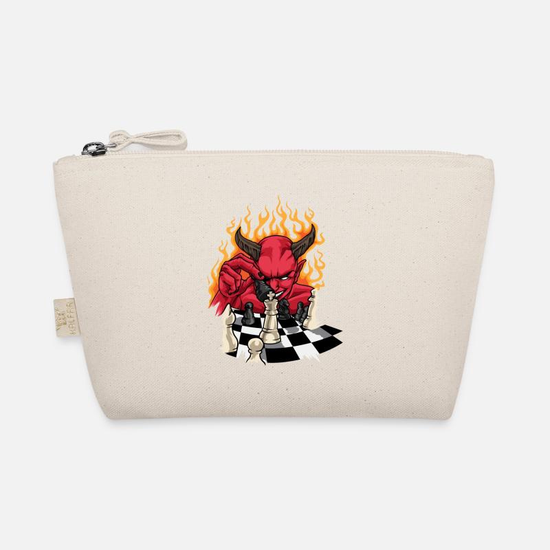Flame Devil With Chessboard - Chess Organic Pouch