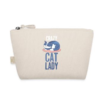 Katze Verrückte Katzen Lady Frau - Bio-Täschchen - Natur - Vorne
