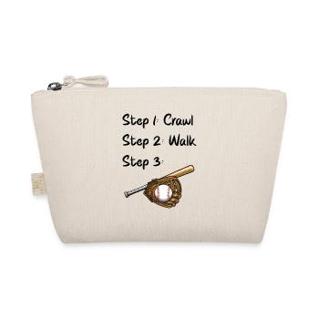 Crawl Walk Baseball Baby Bodysuit Baseball Lovers - Organic Pouch - nature - Front