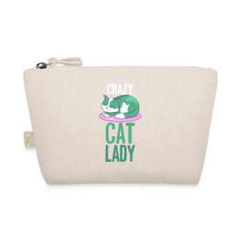 Katze Verrückte Katzen Lady Frau - Bio-Täschchen - Natur - Vorne