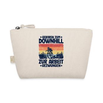 Downhill Gift Father's Day Dad Funny MTB Saying - Organic Pouch - nature - Front