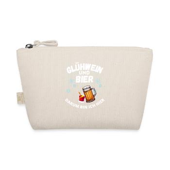 Glühwein Bier lustiger Spruch Geschenk Weihnachten - Bio-Täschchen - Natur - Vorne