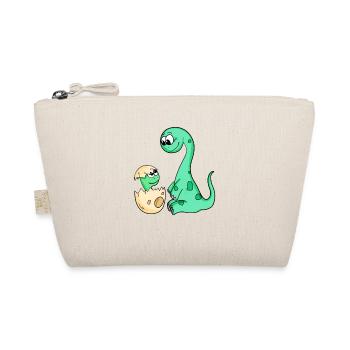 Dinosaur with Baby Dinosaur - Organic Pouch - nature - Front