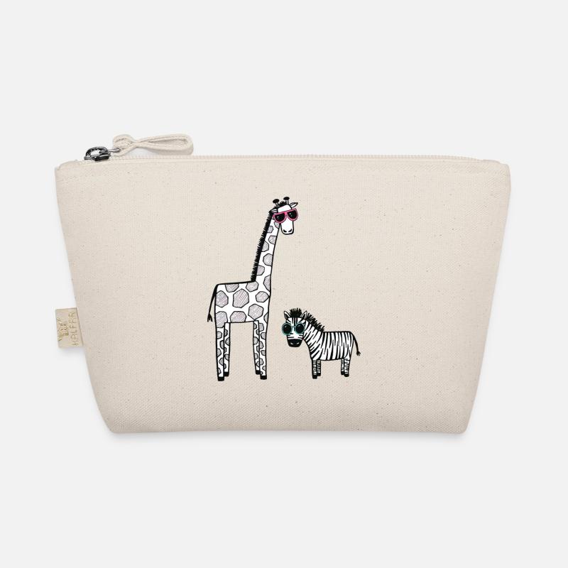 Giraffe und Zebra mit Sonnenbrille - Bio-Täschchen - Natur
