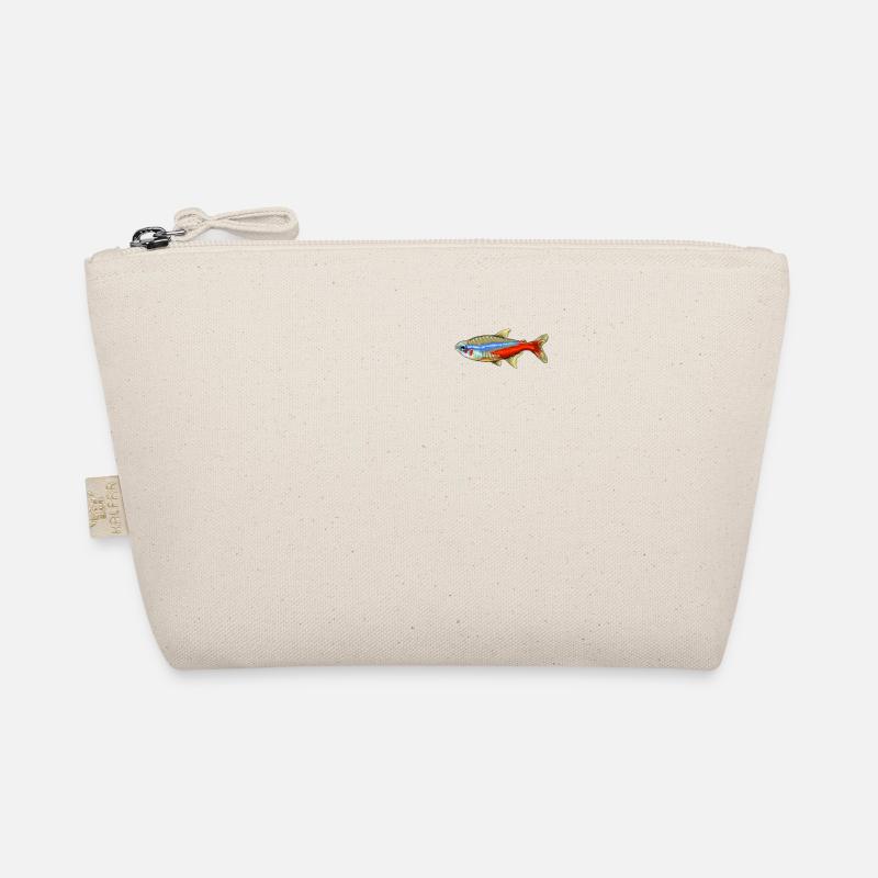 Neonsalmler Zierfisch Aquarium Fisch Geschenk - Bio-Täschchen - Natur