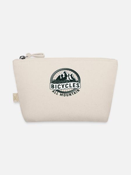 Bicycle Bicycles Biker Retro Bicycle Wheel - Organic Pouch - nature - Front