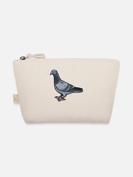 Comic Funny Dove Bird Gift Idea Pigeon - Organic Pouch - nature - Front