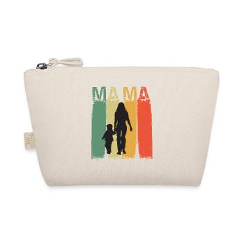 Mama Silhouette im Retrofarben Design Muttertag - Bio-Täschchen - Natur - Vorne