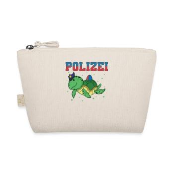 Polizei Schildkröte mit Polizeimütze und als Auto - Bio-Täschchen - Natur - Vorne