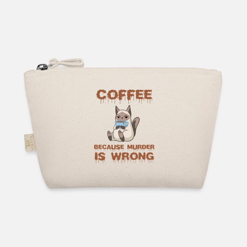 Coffee because Murder is wrong Katze Geschenk Bio-Täschchen