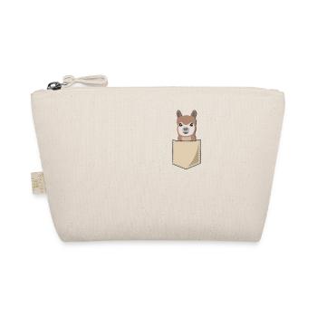 Alpaca Lama In Breast Bag Print Gift Camel - Organic Pouch - nature - Front