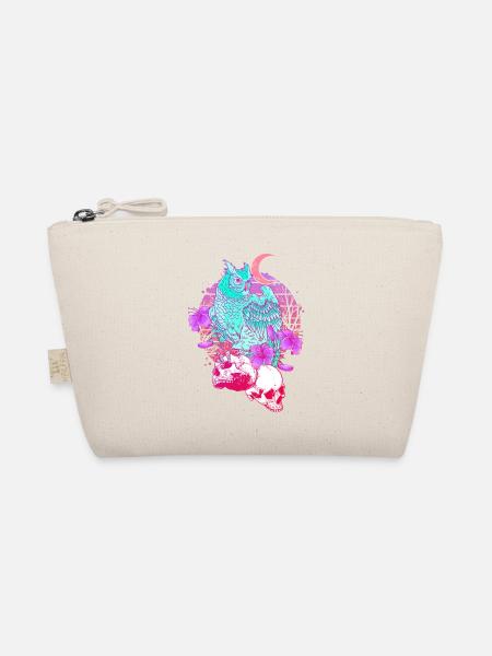 Pastel Goth Totenkopf Eule Aesthetic Clothes Mond - Bio-Täschchen - Natur - Vorne