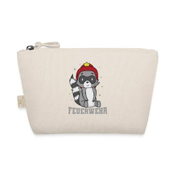 Feuerwehr Waschbär mit Feuerwehrhelm - Bio-Täschchen - Natur - Vorne