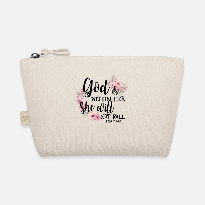 Floral Aquarell Bibel Vers Gott ist in ihrem s - Bio-Täschchen - Natur