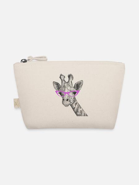 Giraffe Afrika Brille Lustig - Bio-Täschchen - Natur