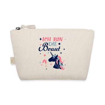 Ich bin die Braut Geschenk Hochzeit Junggesellin - Bio-Täschchen - Natur - Vorne
