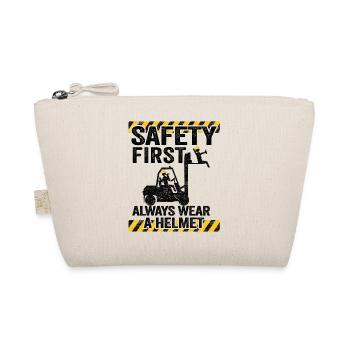 Safety First Funny Forklift Operator Driver Gift - Organic Pouch - nature - Front