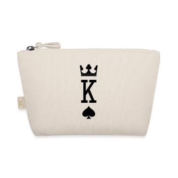 King And Queen Skull - 1 Of 2 Card Hearts Couple - Organic Pouch - nature - Front